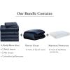 imageCalifornia Design Den 8 Piece Twin XL Size Dorm Bedding Bundle  2 Sheet Sets 1 Duvet Cover and 1 Mattress Protector  Indigo Dusty Blue