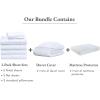 imageCalifornia Design Den 8 Piece Twin XL Size Dorm Bedding Bundle  2 Sheet Sets 1 Duvet Cover and 1 Mattress Protector  White
