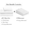 imageCalifornia Design Den Bedding Bundle  Cal King Sheet Set with 4 Pillowcases 500 Thread Count 100 Cotton Sateen White