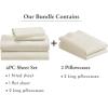 imageCalifornia Design Den Bedding Bundle  Split King Sheet Set with 4 Pillowcases 500 Thread Count 100 Cotton Sateen Creamy Beige