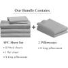 imageCalifornia Design Den Bedding Bundle  Split King Sheet Set with 4 Pillowcases 500 Thread Count 100 Cotton Sateen Light Grey