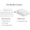 imageCalifornia Design Den Bedding Bundle  Split King Sheet Set with 4 Pillowcases 500 Thread Count 100 Cotton Sateen White