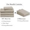 imageCalifornia Design Den Bedding Bundle  Split King Sheet Set with 4 Pillowcases 800 Thread Count 100 Cotton Sateen Beige