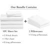 imageCalifornia Design Den Bedding Bundle  Split King Sheet Set with 4 Pillowcases 800 Thread Count 100 Cotton Sateen White