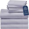 imageBedding Bundle  Split King Sheet Set with 4 Pillowcases 800 Thread Count 100 Cotton Sateen Lavender