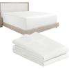 imageCalifornia Design Den 3Piece Bundle  Fitted Sheet with 2 Pillowcases 400 Thread Count 100 Cotton Sateen Deep Pockets Full Size Pale Ivory