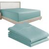 imageCalifornia Design Den 3Piece Bundle  Fitted Sheet with 2 Pillowcases 400 Thread Count 100 Cotton Sateen Deep Pockets Full Size Teal