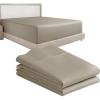 imageCalifornia Design Den 3Piece Bundle  Fitted Sheet with 2 Pillowcases 400 Thread Count 100 Cotton Sateen Deep Pockets King Size Taupe