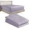 imageCalifornia Design Den 3Piece Bundle  Fitted Sheet with 2 Pillowcases 400 Thread Count 100 Cotton Sateen Deep Pockets Queen Size Dusky Lavender Gray
