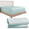 imageCalifornia Design Den 3Piece Bundle  Fitted Sheet with 2 Pillowcases Soft 100 Cotton Sateen Deep Pockets Queen Size Seafoam