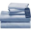 imageCalifornia Design Den 5 Piece Twin Size Sheet Set with 3 Pillowcases  Soft 100 Cotton Sateen Blue Hydrangea