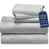 imageCalifornia Design Den 5 Piece Twin Size Sheet Set with 3 Pillowcases  Soft 100 Cotton Sateen Light Grey