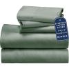 imageCalifornia Design Den 5 Piece Twin Size Sheet Set with 3 Pillowcases  Soft 100 Cotton Sateen Sage Green  Dark
