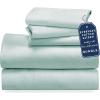 imageCalifornia Design Den 5 Piece Twin Size Sheet Set with 3 Pillowcases  Soft 100 Cotton Sateen Seafoam