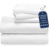 imageCalifornia Design Den 5 Piece Twin Size Sheet Set with 3 Pillowcases  Soft 100 Cotton Sateen White