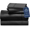imageCalifornia Design Den 5 Piece Twin Size Sheet Set with 3 Pillowcases 400 Thread Count 100 Cotton Sateen Black