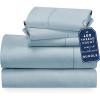 imageCalifornia Design Den 5 Piece Twin Size Sheet Set with 3 Pillowcases 400 Thread Count 100 Cotton Sateen Sky Blue