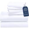 imageCalifornia Design Den 6 Piece King Size Sheet Set with 4 Pillowcases  1000 Thread Count 100 Cotton Sateen White