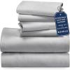 imageCalifornia Design Den 6 Piece King Size Sheet Set with 4 Pillowcases  Soft 100 Cotton Sateen Light Grey