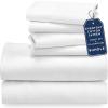 imageCalifornia Design Den 6 Piece King Size Sheet Set with 4 Pillowcases  Soft 100 Cotton Sateen White