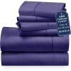 imageCalifornia Design Den 6 Piece King Size Sheet Set with 4 Pillowcases 400 Thread Count 100 Cotton Sateen Purple
