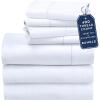 imageCalifornia Design Den 7 Piece Split King Size Sheet Set with 4 Pillowcases 400 Thread Count 100 Cotton Sateen White
