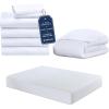 imageCalifornia Design Den 8 Piece Twin XL Size Dorm Bedding Bundle  2 Sheet Sets 1 Duvet Cover and 1 Mattress Protector  White