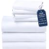 imageCalifornia Design Den Bedding Bundle  Split King Sheet Set with 4 Pillowcases 500 Thread Count 100 Cotton Sateen White