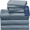 imageCalifornia Design Den Bedding Bundle  Split King Sheet Set with 4 Pillowcases 800 Thread Count 100 Cotton Sateen Blue