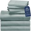 imageCalifornia Design Den Bedding Bundle  Split King Sheet Set with 4 Pillowcases 800 Thread Count 100 Cotton Sateen Soft Teal