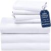imageCalifornia Design Den Bedding Bundle  Split King Sheet Set with 4 Pillowcases 800 Thread Count 100 Cotton Sateen White