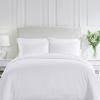 imageCalifornia Design Den 3 Piece King Size Duvet Cover  100 Cotton Sateen 400 Thread Count Soft Luxury Sateen Weave Comforter Cover Two Pillow Shams Button Closure and Corner Ties  Sand Band Hotel01  White