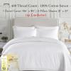 imageCalifornia Design Den 3 Piece King Size Duvet Cover  100 Cotton Sateen 400 Thread Count Soft Luxury Sateen Weave Comforter Cover Two Pillow Shams Button Closure and Corner Ties  Sand Band Hotel02  Striped White