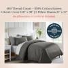 imageCalifornia Design Den 3 Piece King Size Duvet Cover  100 Cotton Sateen 400 Thread Count Soft Luxury Sateen Weave Comforter Cover Two Pillow Shams Button Closure and Corner Ties  Sand Band Hotel07  Grey