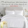 imageCalifornia Design Den 3 Piece King Size Duvet Cover  100 Cotton Sateen 400 Thread Count Soft Luxury Sateen Weave Comforter Cover Two Pillow Shams Button Closure and Corner Ties  Sand Band Hotel02  Striped White