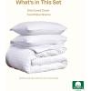 imageCalifornia Design Den 3 Piece King Size Duvet Cover  100 Cotton Sateen 400 Thread Count Soft Luxury Sateen Weave Comforter Cover Two Pillow Shams Button Closure and Corner Ties  Sand Band HotelSeersucker  White