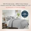 imageCalifornia Design Den 3 Piece King Size Duvet Cover  100 Cotton Sateen 400 Thread Count Soft Luxury Sateen Weave Comforter Cover Two Pillow Shams Button Closure and Corner Ties  Sand Band Hotel06  Grey Light