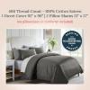 imageCalifornia Design Den 3 Piece King Size Duvet Cover  100 Cotton Sateen 400 Thread Count Soft Luxury Sateen Weave Comforter Cover Two Pillow Shams Button Closure and Corner Ties  Sand Band Hotel07  Grey