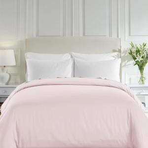 imageCalifornia Design Den 3 Piece King Size Duvet Cover  100 Cotton Sateen 400 Thread Count Soft Luxury Sateen Weave Comforter Cover Two Pillow Shams Button Closure and Corner Ties  Sand Band Hotel18  Pink