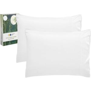 imageCalifornia Design Den Rayon from Pillowcases King Size Set of 2 for Smooth Hair ampamp Skin Fits King Pillows Bright WhiteBright White
