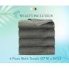 imageCalifornia Design Den Luxury 4Pack Bath Towels 100 Cotton  Soft and Fluffy Quick Dry Ultra Absorbent Large Hotel Spa Quality Towel Set Essential for Home Bathroom  Gray  27quot x 54quot