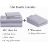 imageBedding Bundle  Cal King Sheet Set with 4 Pillowcases 800 Thread Count 100 Cotton Sateen Lavender