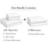 imageBedding Bundle  California King Sheet Set with 4 Pillowcases 100 Egyptian Cotton Sateen White