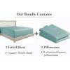 imageCalifornia Design Den 3Piece Bundle  Fitted Sheet with 2 Pillowcases 400 Thread Count 100 Cotton Sateen Deep Pockets Queen Size Teal