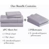 imageCalifornia Design Den 6 Piece Queen Size Sheet Set with 4 Pillowcases 400 Thread Count 100 Cotton Sateen Dusky Lavender Gray