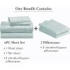 imageCalifornia Design Den 6 Piece Queen Size Sheet Set with 4 Pillowcases 400 Thread Count 100 Cotton Sateen Seafoam