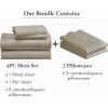 imageCalifornia Design Den 6 Piece Queen Size Sheet Set with 4 Pillowcases 400 Thread Count 100 Cotton Sateen Taupe