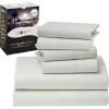 image100 Egyptian Cotton Percale Bundle  6 Piece California King Size Sheet Set with 4 Pillowcases  Ivory