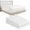 imageCalifornia Design Den 3Piece Bundle  Fitted Sheet with 2 Pillowcases 400 Thread Count 100 Cotton Sateen Deep Pockets Queen Size Antique White