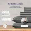 image100 Egyptian Cotton Percale Bundle  6 Piece California King Size Sheet Set with 4 Pillowcases  Grey